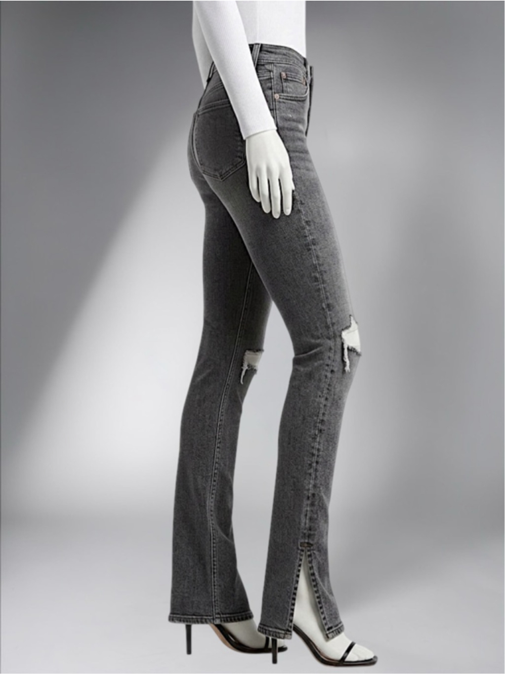 Zara Full Length High Rise Split Skinny Jeans - Picture 3 of 7